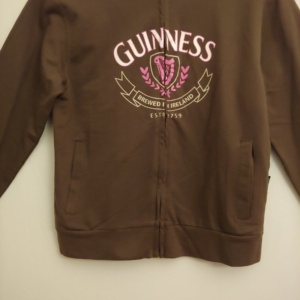Official Guinness army green zip sweatshirt with mock turtleneck - Picture 3 of 8